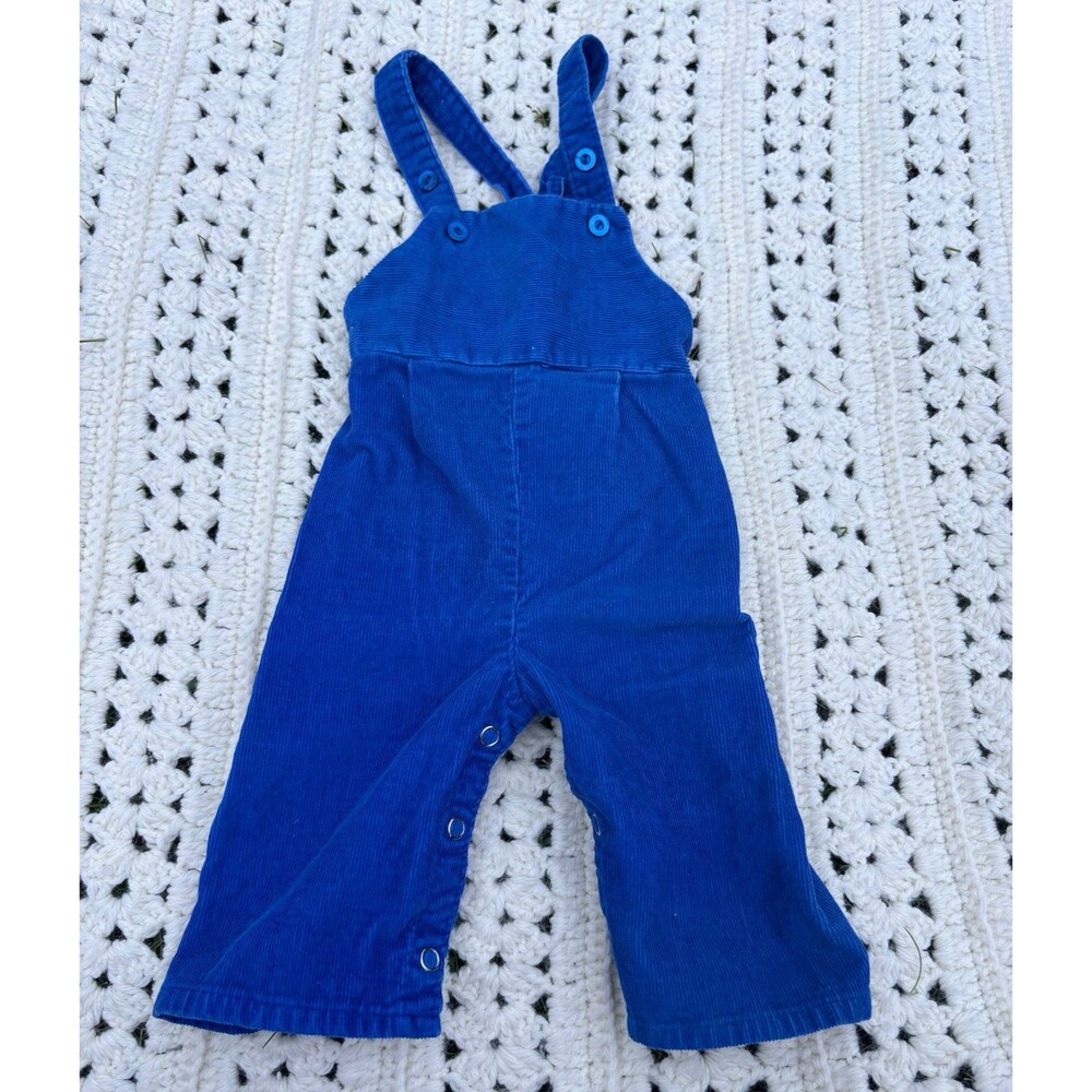 3/6 mths vintage JCPenney blue corduroy overalls baby